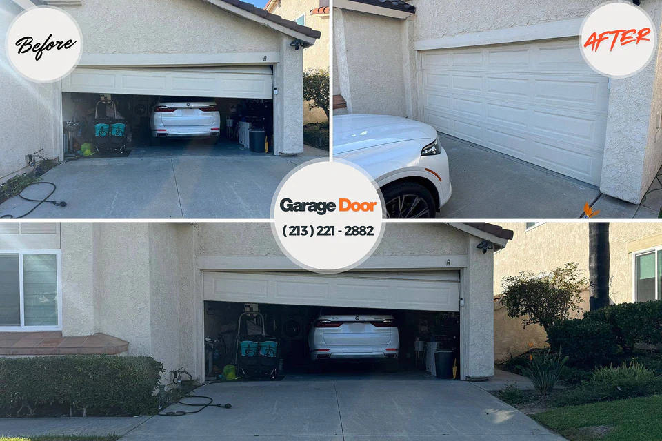 Before and after: garage door repair National City, CA